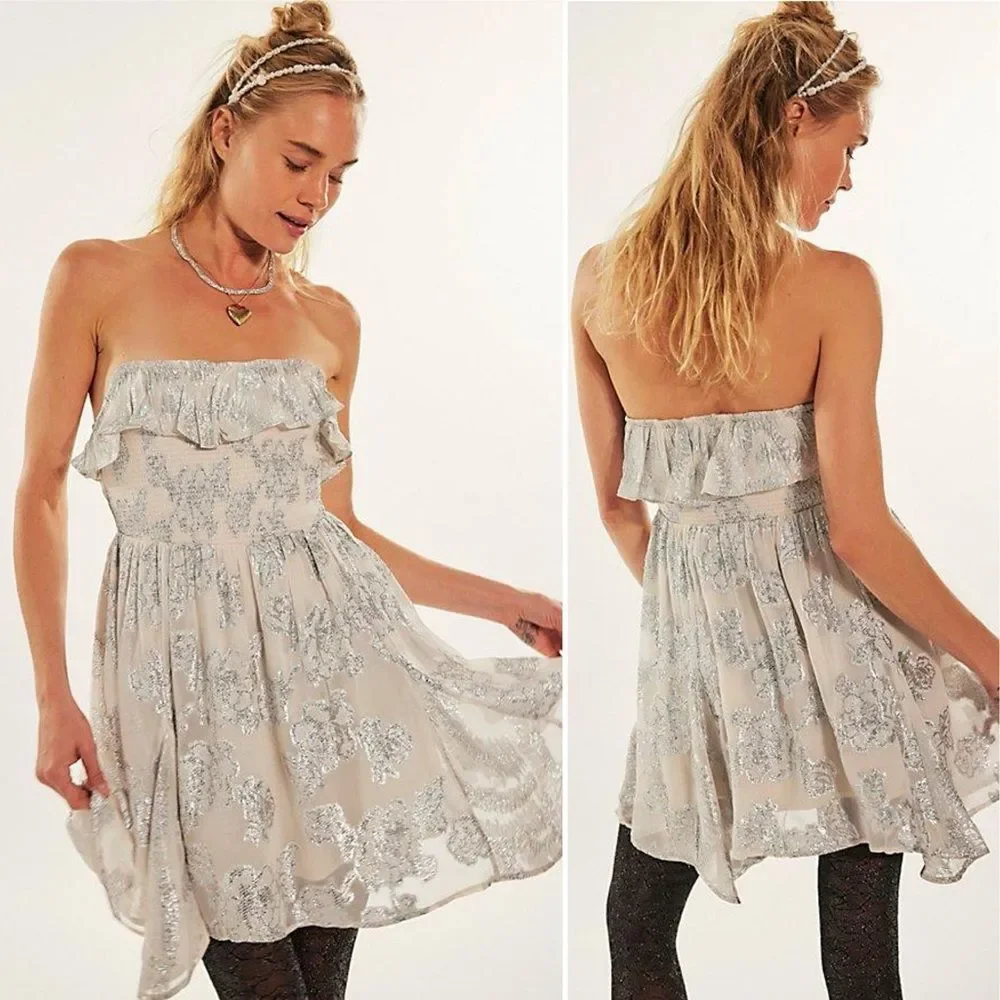 New Free People Gardenia Strapless Mini Smock L